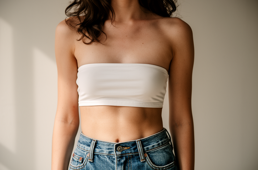 crop top with high waisted jeans